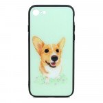 Wholesale iPhone SE (2020) / 8 / 7 Design Tempered Glass Hybrid Case (Corgi Dog)